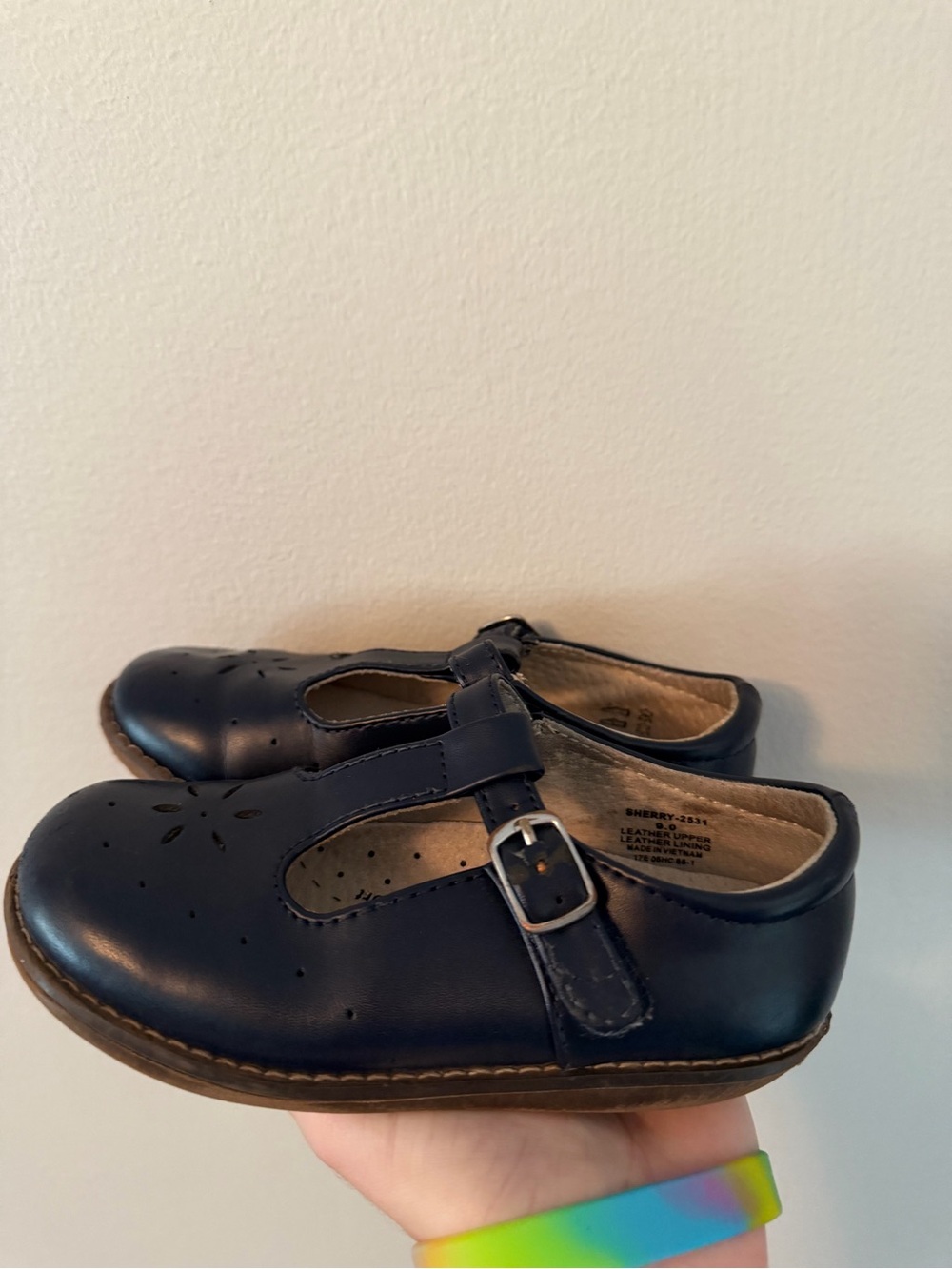 Footmates Navy T-Strap Kids Shoes